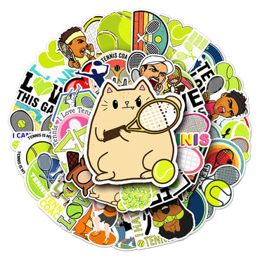 10/30/50PCS Love Tennis Cartoon Sports Sticker Graffiti Travel Luggage Fridge Laptop Waterproof Cool Sticker Decal (ONLINE ORDER ONLY)