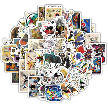 120pcs Wassily Kandinsky Art Stickers for Laptop, Phone, Suitcase, Water Bottle, Stationery, Refrigerator (ONLINE ORDER ONLY)