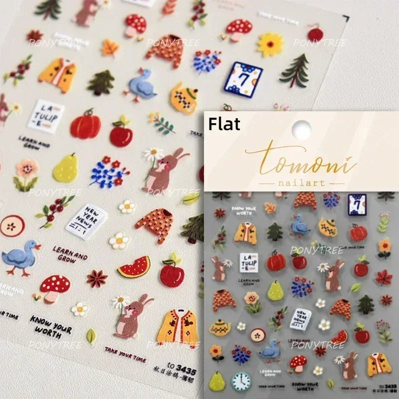 Hot Stamping Silver Rose Gold Tender Leaf Branches Flower Slash Leaves Maple Leaves Ginkgo Plant Flower Nail Art Stickers Decals (ONLINE ORDER ONLY)