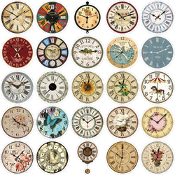 10/25/50pcs Retro clock Stickers Decals Cartoon Graffiti DIY  Notebook Luggage Wall Decoration PVC Sticker (ONLINE ORDER ONLY)