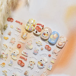 Sweater Glovesvacuum Cup Milk Fallen Leaves Kitten Adhesive Nail Art Stickers Warm Suitpinecone Kitchenware Cat Manicure Decals (ONLINE ORDER ONLY)