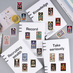 50PCS Creative The Reader Dusty Tarot Card Stickers Phone Cases Laptop DIY Personalized Waterproof Stickers Decorative (ONLINE ORDER ONLY)