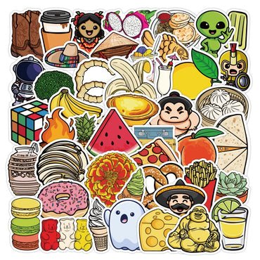 50pcs Cute Cartoon Animal Stickers for Laptop, Phone, Kids Toys, Scooter, Trolley Case (ONLINE ORDER ONLY)