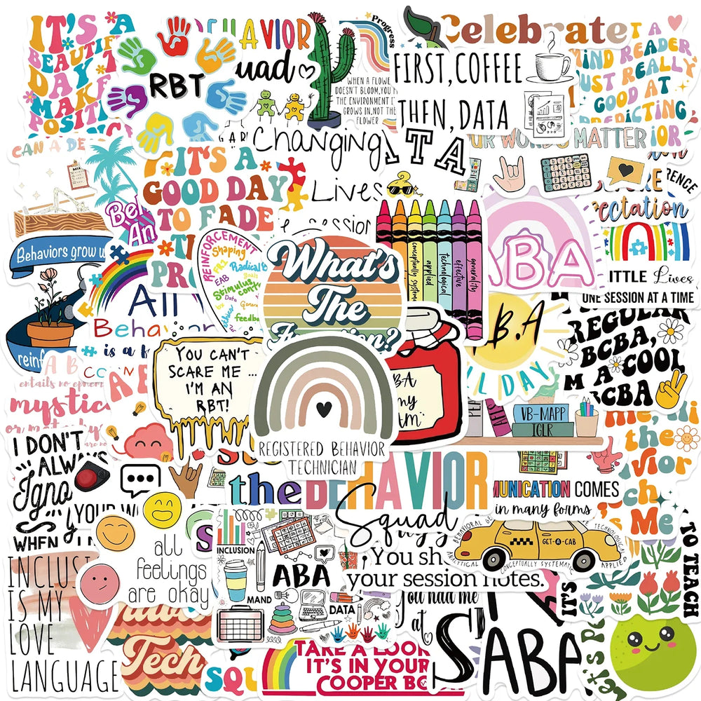 50Pcs ABA Colourful Good Day Stickers For Laptop Luggage Scrapbook Skateboard Guitar Phone Stickers Aesthetic Graffiti Decals (ONLINE ORDER ONLY)