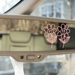 Flower Buds Car Sticker Plant Interior Decoration Rear View Mirror Fashion Stickers Creative Sport PVC Vinyl Decals (ONLINE ORDER ONLY)
