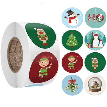 100-500pcs Christmas Stickers Santa Snowflake Adhesive Label Stickers DIY Biscuit Gift Baking Business Packaging Stickers (ONLINE ORDER ONLY)