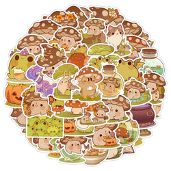 10/30/50PCS Frog Cartoon Stickers Mushroom Graffiti Decals Cute Style Sticker Laptop Phone Guitar Car Bike Skateboard Kids Toys (ONLINE ORDER ONLY)