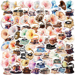 Cartoon Phonograph Graffiti Stickers Waterproof Skateboard Laptop Fridge Bike Car 10/30/50pcs (ONLINE ORDER ONLY)
