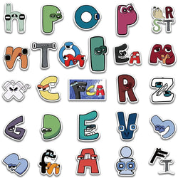 10/30/50PCS Cute Cartoon Anime Alphabet Lore Stickers For Laptop Helmet Luggage Phone Skateboard PVC Waterproof Graffiti Decals (ONLINE ORDER ONLY)