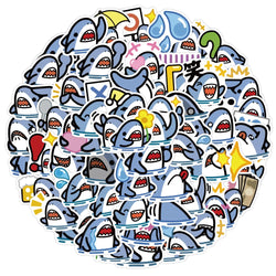 Cute Shark Stickers Pack - Animals, Graffiti, DIY, Skateboard, Guitar, Laptop, Luggage, Cartoon, Meme (ONLINE ORDER ONLY)