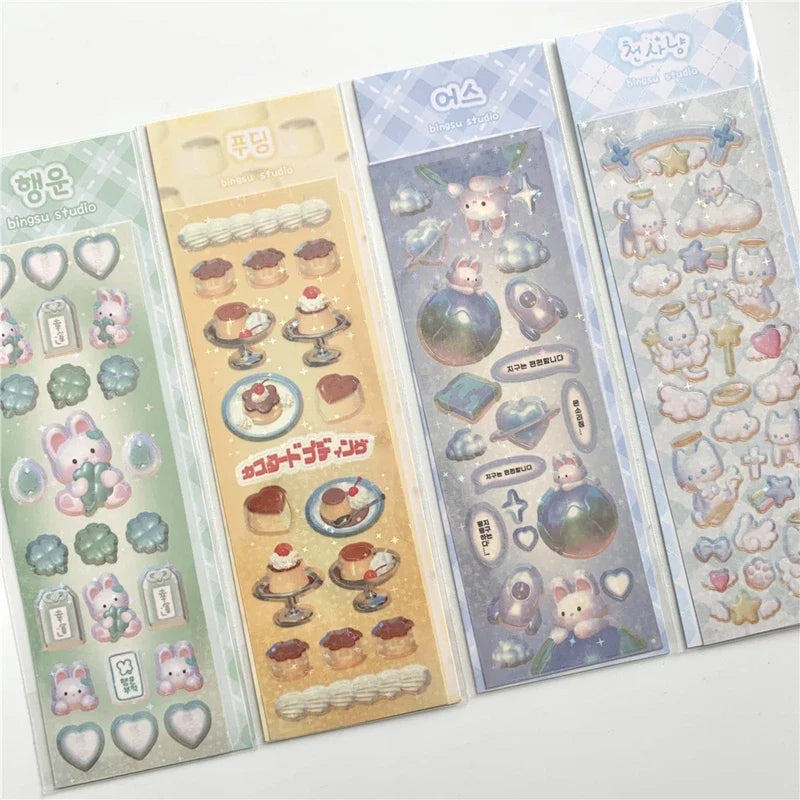 Korean ins Cute Angel Rabbit Sticker Scrapbooking Idol DIY Album Decoration Sticker Aesthetic Personalized Kawaii Stationery (ONLINE ORDER ONLY)