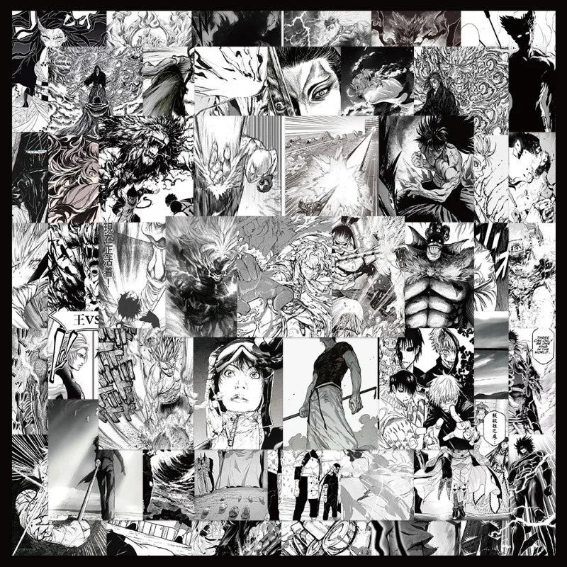 49pcs Punk Manga Graffiti Stickers for Helmet, Wall, Desktop Decoration (Online Order Only)