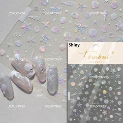 Dizzying Shell Coral Dolphin Starfish Heart Jellyfish Water Bubbles Ocean Adhesive Nail Art Decorations Stickers Manicure Decals (ONLINE ORDER ONLY)