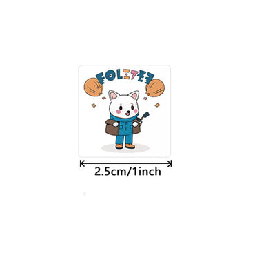 100-500pcs Square Cartoon Animal Sticker Thank You Stickers Children Cute Toy Game Tag DIY Gift Decoration Sealing Label (ONLINE ORDER ONLY)