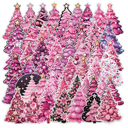 Kawaii Pink Christmas Tree Stickers Decals for Laptop Phone Diary Suitcase (ONLINE ORDER ONLY)