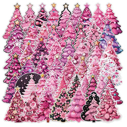 Kawaii Pink Christmas Tree Stickers Decals for Laptop Phone Diary Suitcase (ONLINE ORDER ONLY)