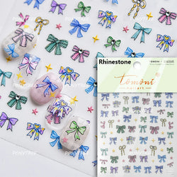 Dreamy Shiny Bowknot Ribbon Lace Delicate Tie Charming 5D Nail Art Decoration Sticker Self Adhesive Manicure Decal DIY Wholesale (ONLINE ORDER ONLY)