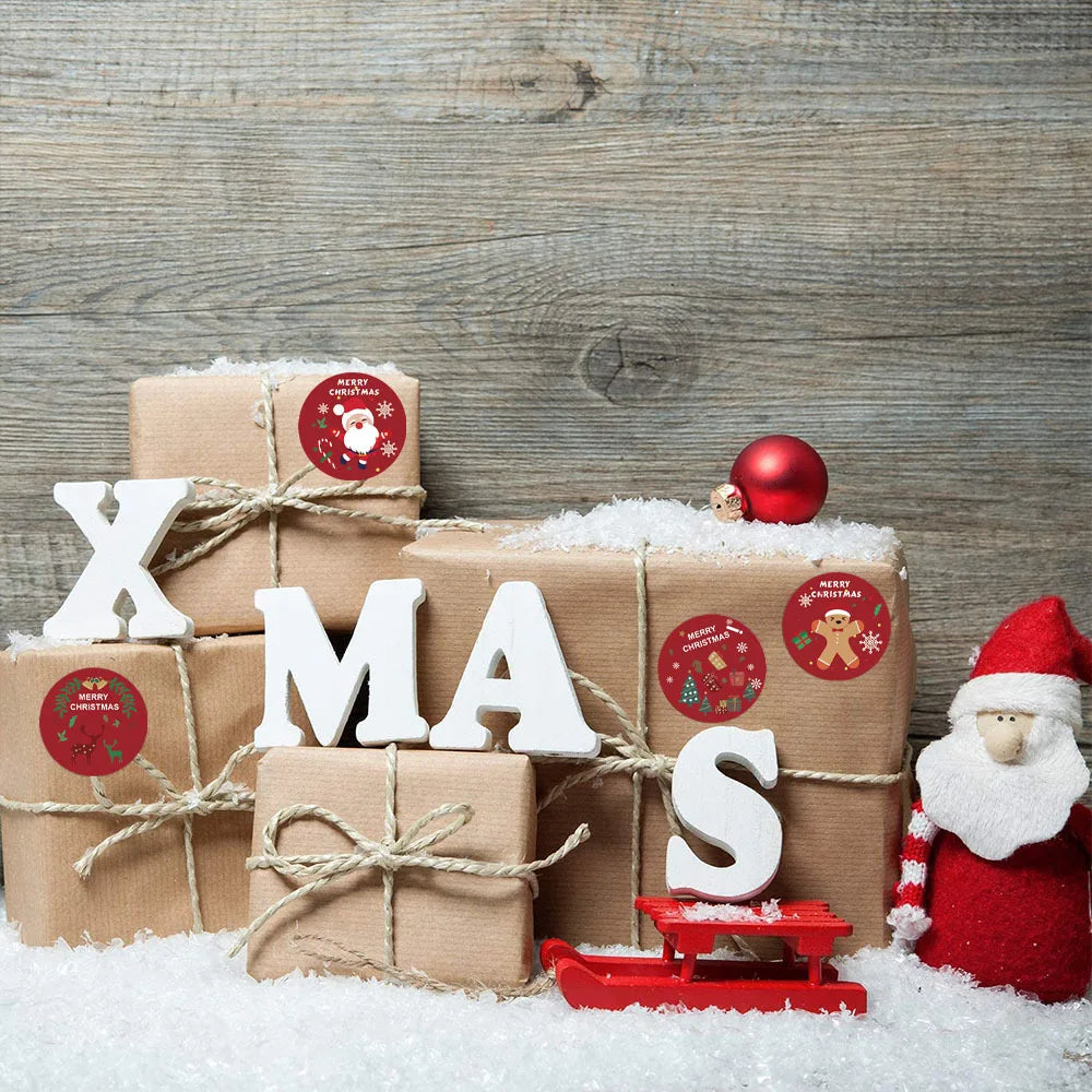 50-500Pcs Christmas Theme Seal Labels Stickers Merry Christmas Stickers For DIY Gift Baking Package Envelope Stationery Decor (ONLINE ORDER ONLY)