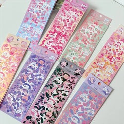 6/8pcs Kawaii Ribbon Rabbit Decorative Sticker Set Girls Scrapbooking Idol Card DIY Diary Album Collage Material Korean Stickers (ONLINE ORDER ONLY)