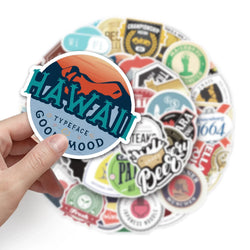 50Pcs Cartoon Waterproof Vinyl Stickers for Skateboard Snowboard Decals (ONLINE ORDER ONLY)