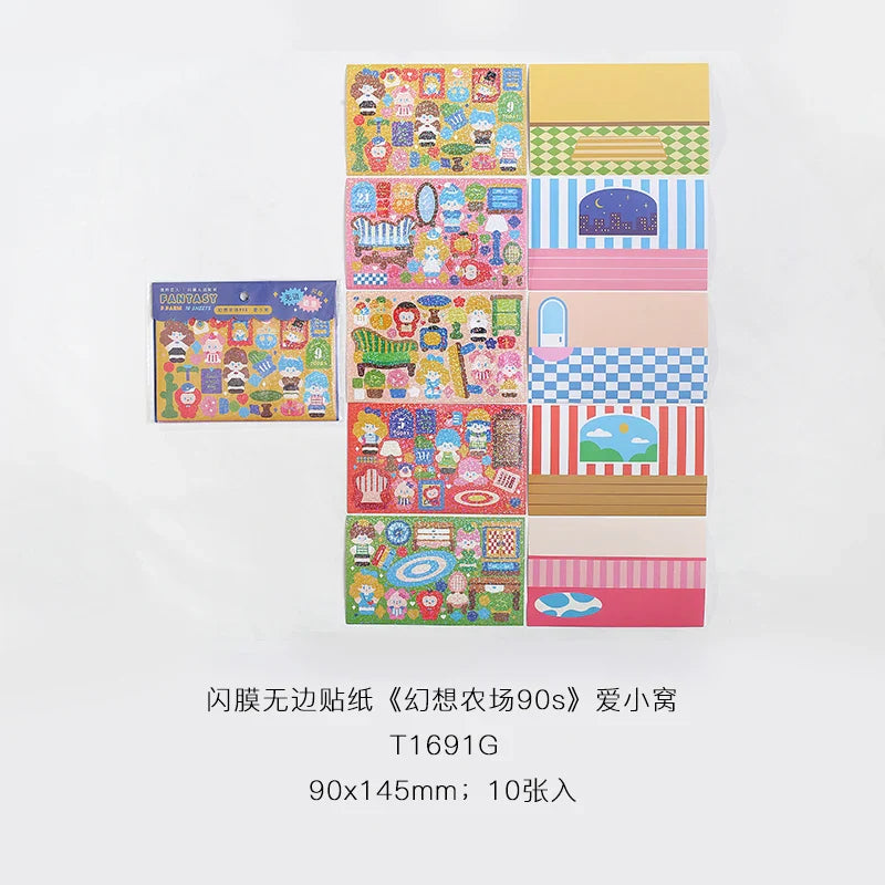 10pcs/lot Fantasy Farm Series Scene Stickers Kawaii Journal Decorative Stickers Idol Card Planner Scrapbooking Album Stationery (ONLINE ORDER ONLY)