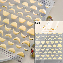 Mini Love Heart Arc Curved Line French Style Minimalist Colourful Self-adhesive Nail Art Decorations Stickers Manicure Decals (Online Order Only)
