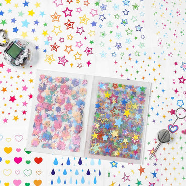 20Pages/piece Korean Ins Starlight Dot Series Decorative Stickers Phone Case Laptop DIY Idol Photocard Kawaii Journal Sticker (Online Order Only)