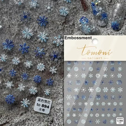 Shiny White Pink Blue Gold Snowflakes Hexagon Water Bubbles Winter 5D Self Adhesive Nail Art Stickers Rhinestone Manicure Decals (ONLINE ORDER ONLY)