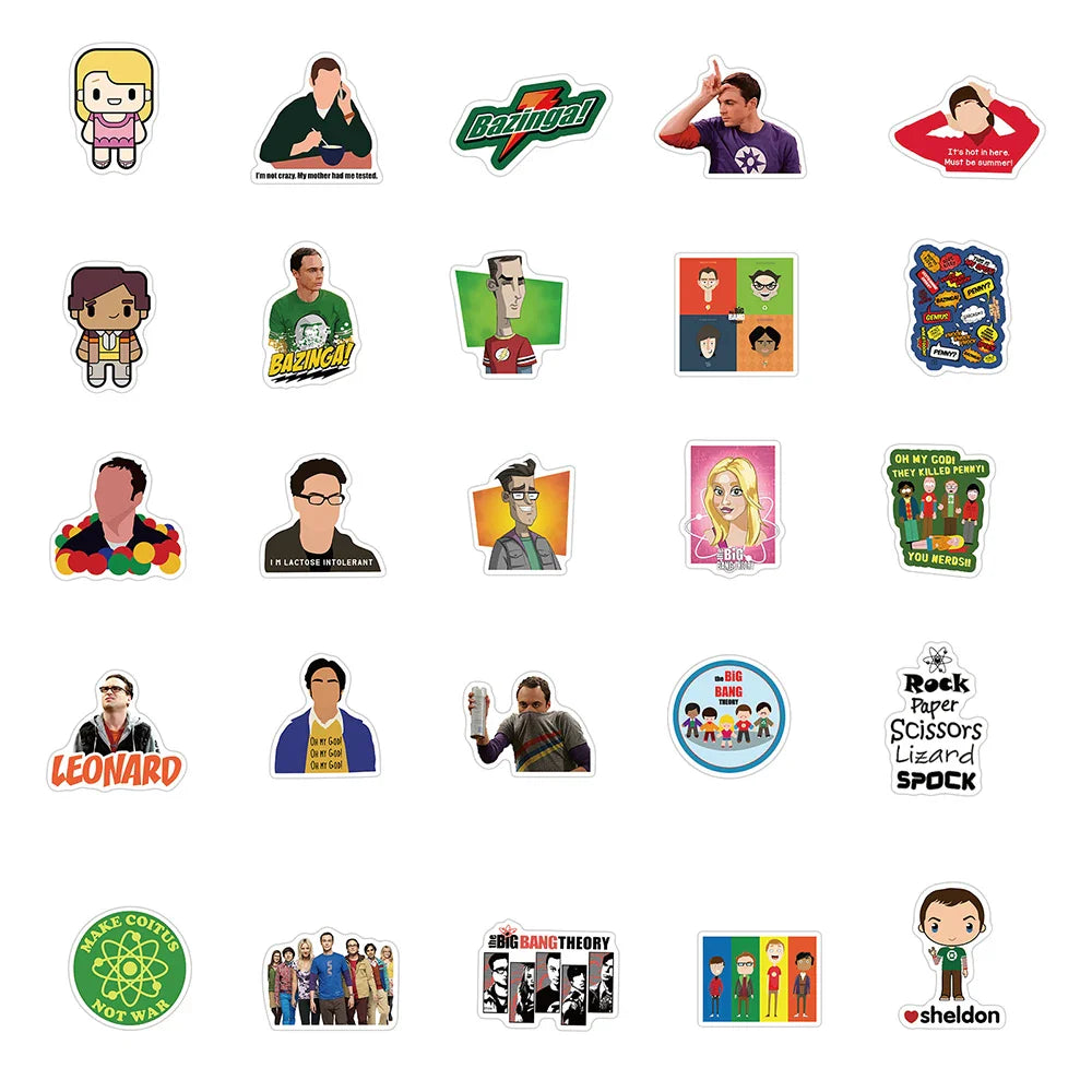 10/30/50PCS TV Show The Big Bang Theory Sticker Packs (ONLINE ORDER ONLY)