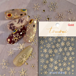 Bowknot Glove Socks Elk House Gingerbread Man Self Adhesive Nail Art Stickers Snowflake Christmas Tree Rhinestone Manicure Decal (Online Order Only)