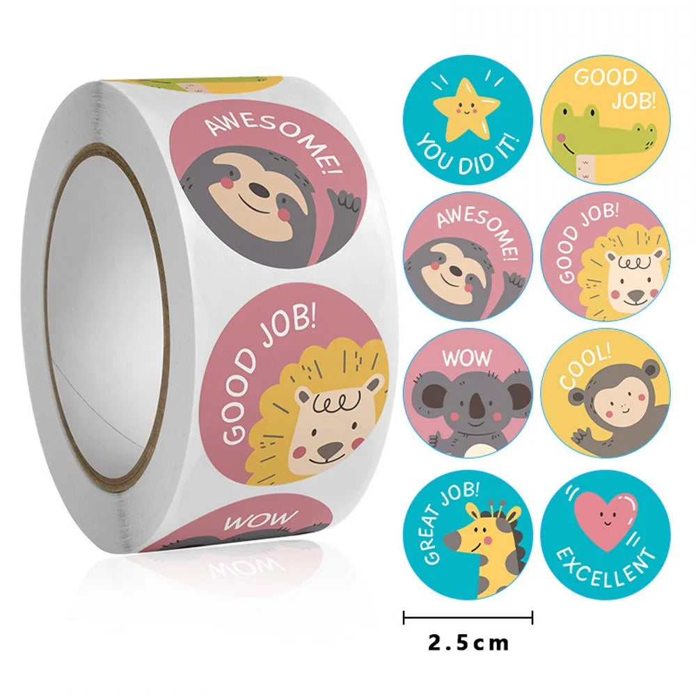 50-500pcs Cute Cartoon Animal Decoration Sticker Cake Label Birthday Wedding Party Sticker Envelope Office Stationery Kids Gift (ONLINE ORDER ONLY)
