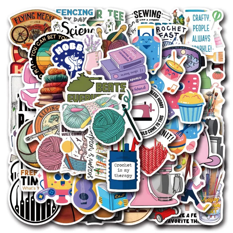 55pcs Cartoon Stickers for Laptop, Phone, Car, Scooter, Water Bottle, Suitcase, Stationery, Refrigerator (ONLINE ORDER ONLY)