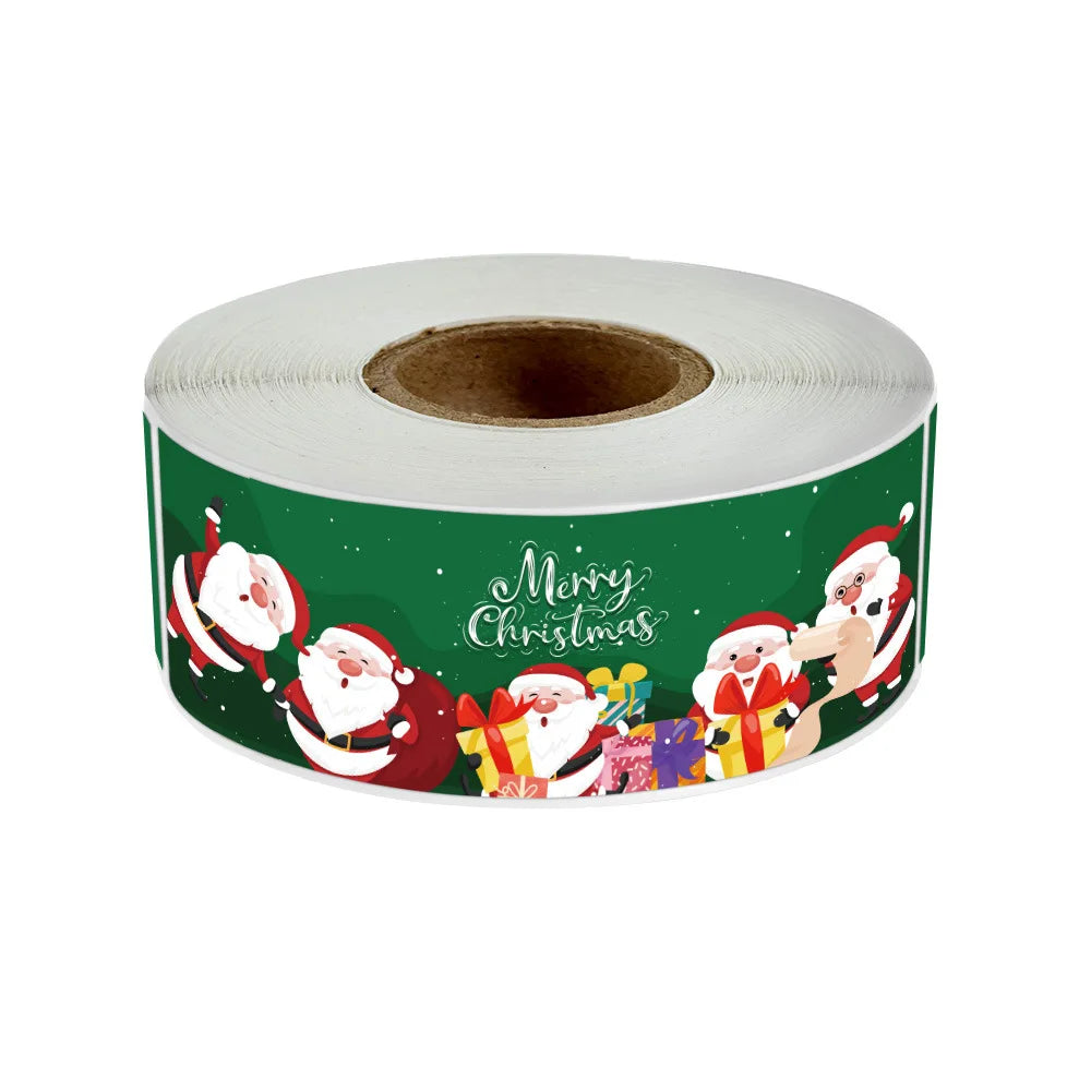120pcs/roll Red Green Merry Christmas Santa Claus Labels Stickers for Gift Package Card Envelope Wrapping Party Small Business (ONLINE ORDER ONLY)