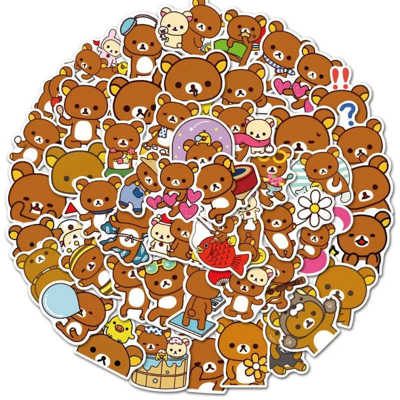 50pcs Rilakkuma Stickers for Laptop, Phone, Car, Scooter, Cup, Fridge, Decoration (ONLINE ORDER ONLY)