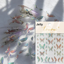 Butterfly Rose Laser Jelly Hot Stamping Lace Letter Flower Love Heart Bowknot 5D Self Adhesive Nail Art Stickers Manicure Decals (ONLINE ORDER ONLY)