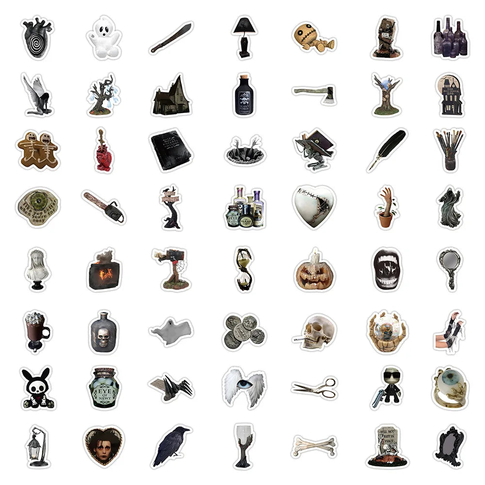 10/30/60PCS Horror Ghost Cartoon Stickers Graffiti Hallowmas Decoration Decals Toys DIY Suitcase Phone Car Laptop Fridge Sticker (ONLINE ORDER ONLY)