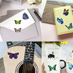 500PCS Fresh Butterfly Sticky Paper Labels Thank You Sticker Sealing Decoration Scrapbooking Stationery Hand Accounting Supplies (Online Order Only)