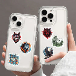 50pcs Wolf Collection Stickers Cartoon DIY Skateboard Phone Case Laptop Waterproof Cool Dark Animal Sticker Decals Toy (Online Order Only)