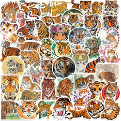 Tiger Graffiti Stickers Cartoon Animal Decals for Phone Laptop Suitcase DIY Scrapbooking (Online Order Only)