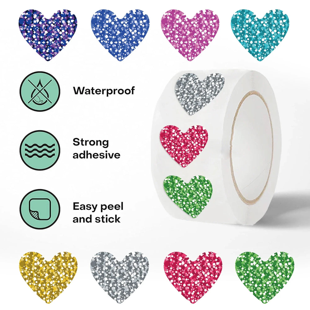 500pcs/Roll Cartoon Color Love Sealing Stickers Creativity DIY PVC Laptop Decals Decoration Stiker Reward Label Gift Toys (Online Order Only)