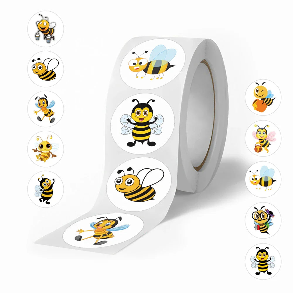 500pcs/roll Kids Stationery Stickers Birthday Party Back ground Fruits Balloon Happy Banner Refrigerator Vegetable Stickers Toys (Online Order Only)