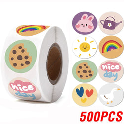 100-500pcs Round Cartoon Toys Animal stickers for kids Teacher Reward Encourage Sticker Office Stationery for Children 1inch (ONLINE ORDER ONLY)