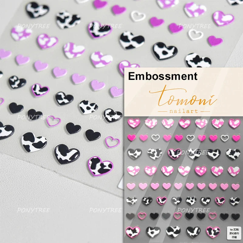 Graffiti Line Love Heart Cool Personal Hollow Out English Letter Y2k Self Adhesive Nail Art Decorations Sticker Manicure Decals (ONLINE ORDER ONLY)