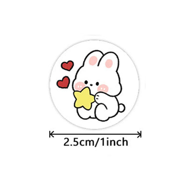 100-500pcs Children's Cartoon Animal Stickers Baby Stickers Kindergarten Inspirational Little Red Flower Reward Roll Stickers (ONLINE ORDER ONLY)