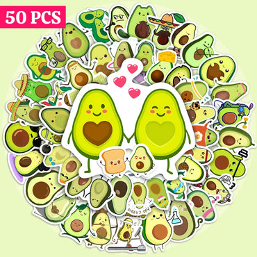 10/25/50PCS Cute Lovely Avocado Stickers Small Self-Adhesive Decals Photo Album Journal Scrapbook Luggage Refrigerator Notebook (ONLINE ORDER ONLY)