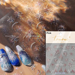 Fireworks Bloom Romantic Starry Sky Goldfish Metallics Color Gradient Self Adhesive Nail Art Stickers Halo Dyeing Manicure Decal (ONLINE ORDER ONLY)