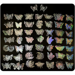 10/30/50/100pcs Cool Holographic Laser Butterfly Stickers Aesthetic Decals Laptop Suitcase Fridge Phone Graffiti Sticker Kid Toy (ONLINE ORDER ONLY)