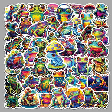 10/50PC Cute Frog Cartoon Stickers for Laptop, Skateboard, Luggage, Bike, DIY Decor (Online Order Only)