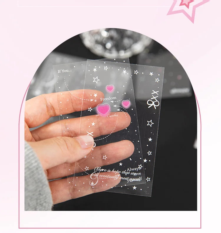 30pcs/pack Korean PET Transparent Sealing Decorative Stickers Cute Sticker for Idol Card Collage Material Journal DIY Decoration (ONLINE ORDER ONLY)
