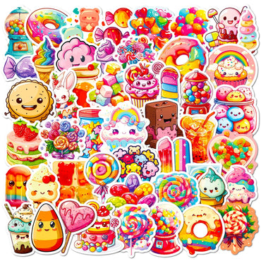 10/50Pcs Cute Colorful Candy Cartoon Stickers Scrapbooking Notebook Water Bottle Laptop Luggage Skateboard Car Sticker Toy Gift (ONLINE ORDER ONLY)